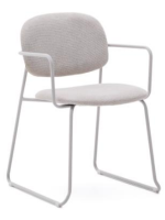EMOY in tessuto cinigliato e gambe in metallo scelta colore sedia con braccioli a slitta design