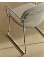 EMOY in Chenille Stoff und Metallbeinen Farbe nach Wahl Schlittenstuhl Design