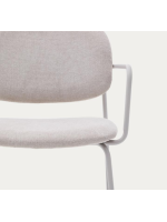 EMOY sled chair in chenille fabric and metal legs color choice