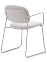 EMOY in Chenille Stoff und Metallbeinen Farbe nach Wahl Schlittenstuhl Design