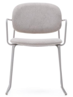 EMOY in Chenille Stoff und Metallbeinen Farbe nach Wahl Schlittenstuhl Design