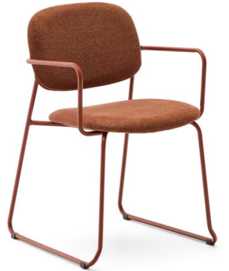 EMOY in tessuto cinigliato e gambe in metallo scelta colore sedia con braccioli a slitta design