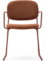 EMOY in tessuto cinigliato e gambe in metallo scelta colore sedia con braccioli a slitta design