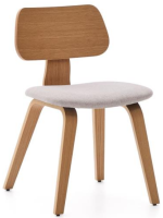 ANDROS Silla con acabado en nogal o roble y asiento de chenilla diseño para el hogar