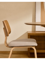 ANDROS sedia in noce o rovere e seduta in ciniglia design casa
