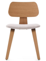 ANDROS sedia in noce o rovere e seduta in ciniglia design casa