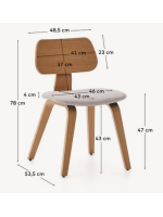 ANDROS Stuhl mit Walnuss oder Eichenholz Finish und Chenille Sitzfläche Home Design