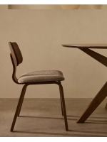 ANDROS Stuhl mit Walnuss oder Eichenholz Finish und Chenille Sitzfläche Home Design