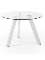 CASUAL diam 110 o 130 en cromo o blanco cristal redondo superior tabla Inicio contrato