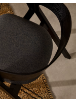 KOUFONISSI chair in black ash veneer and solid rubber wood legs with black finish