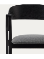 KOUFONISSI sedia in impiallacciatura di frassino nero e gambe in legno massello di caucciù con finitura nera design casa