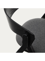 KOUFONISSI chair in black ash veneer and solid rubber wood legs with black finish