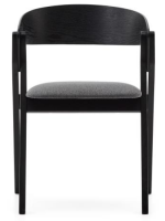 KOUFONISSI Silla en chapa de fresno negro y patas de madera maciza de caucho con acabado negro