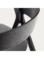 KOUFONISSI chair in black ash veneer and solid rubber wood legs with black finish