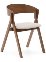 DONOUSSA sedia in impiallacciatura di frassino finitura noce e gambe in legno massello di caucciù con finitura noce design casa
