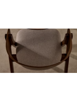 DONOUSSA sedia in impiallacciatura di frassino finitura noce e gambe in legno massello di caucciù con finitura noce design casa