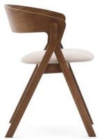 DONOUSSA sedia in impiallacciatura di frassino finitura noce e gambe in legno massello di caucciù con finitura noce design casa