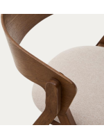 DONOUSSA sedia in impiallacciatura di frassino finitura noce e gambe in legno massello di caucciù con finitura noce design casa