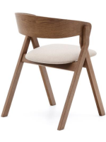 DONOUSSA sedia in impiallacciatura di frassino finitura noce e gambe in legno massello di caucciù con finitura noce design casa