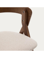 DONOUSSA sedia in impiallacciatura di frassino finitura noce e gambe in legno massello di caucciù con finitura noce design casa