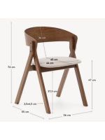 DONOUSSA chair in walnut ash veneer and solid rubber wood legs with walnut finish