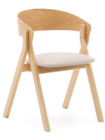 SIFNOS chaise en placage de frêne et pieds en bois d'hévéa massif avec finition naturelle design maison