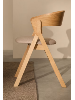 SIFNOS chaise en placage de frêne et pieds en bois d'hévéa massif avec finition naturelle design maison