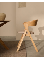 SIFNOS chaise en placage de frêne et pieds en bois d'hévéa massif avec finition naturelle design maison