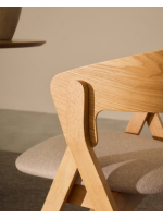 SIFNOS chaise en placage de frêne et pieds en bois d'hévéa massif avec finition naturelle design maison