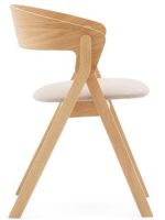 SIFNOS sedia in impiallacciatura di frassino naturale e gambe in legno massello di caucciù con finitura naturale design casa