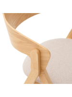 SIFNOS chaise en placage de frêne et pieds en bois d'hévéa massif avec finition naturelle design maison