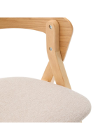 SIFNOS Silla en chapa de fresno y patas en madera maciza de caucho con acabado natural