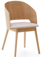 MILOS sedia in impiallacciatura di frassino naturale e gambe in legno massello di caucciù con finitura naturale design casa