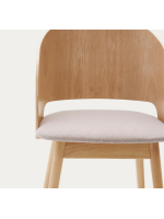 MILOS Silla en chapa de fresno y patas en madera maciza de caucho con acabado natural