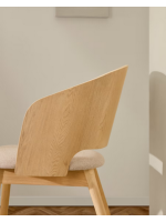 MILOS Silla en chapa de fresno y patas en madera maciza de caucho con acabado natural