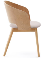 MILOS chair in ash veneer and legs in solid rubber wood with natural finish