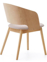 MILOS Silla en chapa de fresno y patas en madera maciza de caucho con acabado natural