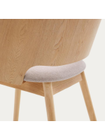 MILOS Silla en chapa de fresno y patas en madera maciza de caucho con acabado natural