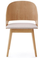 MILOS Silla en chapa de fresno y patas en madera maciza de caucho con acabado natural