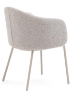 KIMO sedia con braccioli in ciniglia beige e gambe in metallo beige poltroncina di design