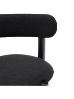 HASWELL Silla de roble macizo con acabado negro y chenilla negra.