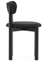 HASWELL Stuhl aus massiver Eiche mit schwarzem Finish und schwarzem Chenille
