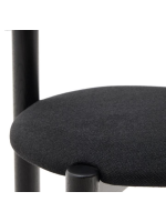 HASWELL sedia in legno massello di rovere finitura nera e in ciniglia nera design casa