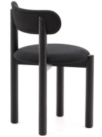 HASWELL Silla de roble macizo con acabado negro y chenilla negra.