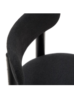 HASWELL solid oak chair with black finish and black chenille