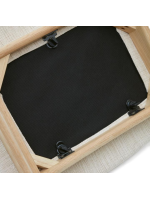 LOFANGA Stuhl mit abnehmbarem Bezug aus beigem Chenille und massivem Eichenholz mit natürlichem Finish Wohndesign