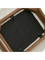CECEN Stuhl mit abnehmbarem Bezug aus beigem Chenille und massivem Eichenholz mit Walnuss Finish Wohndesign