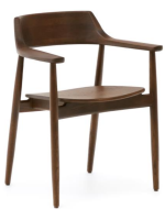 SIGNY sedia con braccioli in legno massello di rovere finitura noce design casa