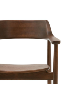 SIGNY chair with armrests in solid oak wood walnut finish home design