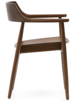 SIGNY chaise avec accoudoirs en bois de chêne massif finition noyer design maison